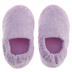 Teens Silver Star Super Soft Plush Slippers Purple