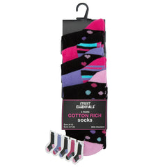 Girls Socks Striped and Spotted Design 5 Pairs Spots