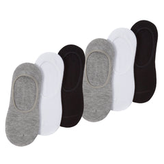 Womens Bamboo Plain No Show Invisible Antibacterial Hypoallergenic Socks 6 Pairs
