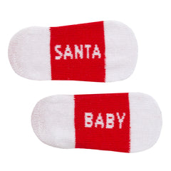 Baby Girls Boys Unisex Christmas Theme Socks With Organza Bag Santa Baby - 1 Pair