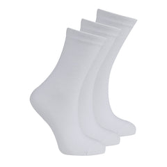 Unisex Girls Boys School Socks 3 Pairs White - 3 Pairs