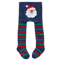 Baby Girls Christmas Tights With Grippers Santa Reindeer