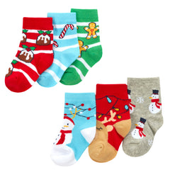 Baby Christmas Novelty Santa Themed Socks 6 Pairs