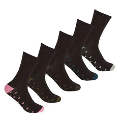 Womens Loose Top Socks Extra Wide 5 Pairs Dots