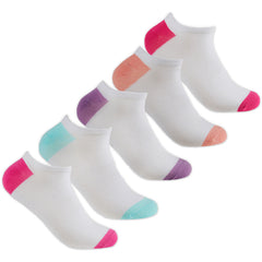 Womens 5 Pairs Trainer Liner Plain Ankle Socks Purple
