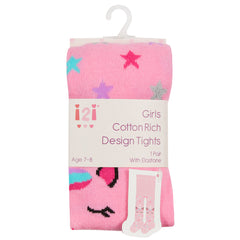 Girls Novelty Designer Tights 1 Pair - Pink