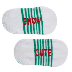 Baby Girls Boys Unisex Christmas Theme Socks With Organza Bag Snow Cute - 1 Pair