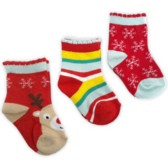 Baby Girls Christmas Novelty Designer Socks Red