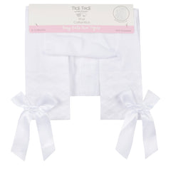 Baby Girls Tights With Cute Satin Bows 1 Pair White