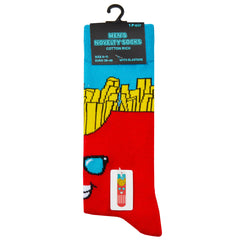 Mens Funky Funny Socks Red Chips