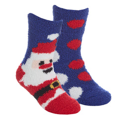 Kids Fluffy Christmas Socks Cosy Non Slip Socks with Grippers Santa