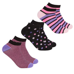 Womens Bamboo Ankle Socks 3 Pairs Black