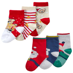 Baby Christmas Novelty Xmas Themed Socks 6 Pairs