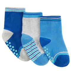 Baby Boys Anti Non-Slip Grippers Mid Calf Socks 3 6 Pairs