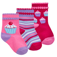 Baby Girls Ankle Low Cut Socks Pink - 3 Pairs