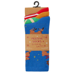 Womens Novelty Cotton Rich Christmas Funny Printed Socks