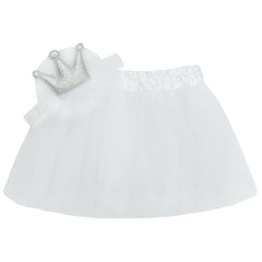 Baby Girls Queen Princess Headband Elastic Tutu Skirt Dress Set 2 Pack Black + White