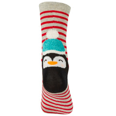 Womens Novelty Christmas Socks 3 Pairs - Green Santa
