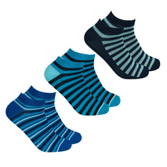 Womens Bamboo Ankle Socks 3 Pairs Blue