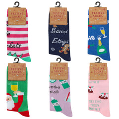 Womens Novelty Festive Christmas Funny Slogan Sock