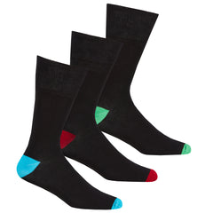 Mens Bamboo Non Elastic Design Socks Blue Plain - 3 Pairs
