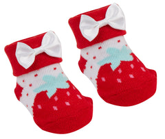 Baby Girls Socks Strawberry Dotted Booties