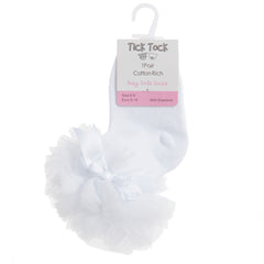 Baby Girls Socks With Decorative Frill White - 1 Pair