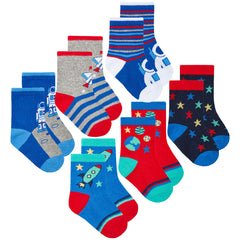 Baby Boys Design Socks Space 3 Pairs Astro Rocket