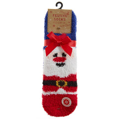 Kids Fluffy Christmas Socks Cosy Non Slip Socks with Grippers Santa
