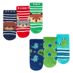 Baby Boys Cute Cotton Rich Animals Dinosaur Crew Socks