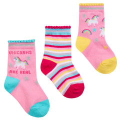Baby Girls Novelty Design Cute Socks Unicorns Are Real - 3 Pairs