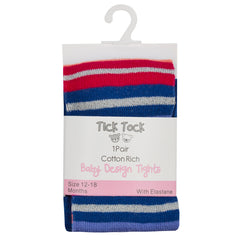 Baby Girls Designer Glittered Tights 1 Pair - Navy Stripes