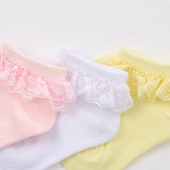 Baby Girls 3-Pack Cotton Rich Ruffle Frill Ankle Socks - Pink
