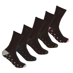 Womens 5 Pairs Spotted Hearts Glitter Socks