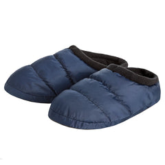 Mens Nylon Insole Polar Fleece Slippers Navy