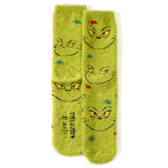 Mens Fluffy Socks Cosy Novelty Christmas Grinch Themed Socks 1 Pairs 