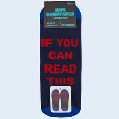 Mens 1 Pair Slogan Novelty Socks - If You Can Read