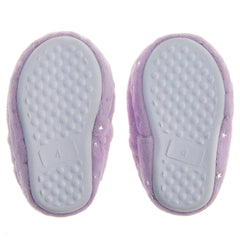 Girls Silver Star Super Soft Plush Slippers Purple