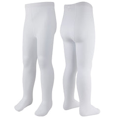 Girls Plain Back To School Tights White - 3 Pairs