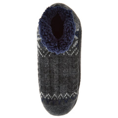 Mens Fluffy Low Cut Sherpa Fleece Slipper Socks with Non Slip Grippers Grey