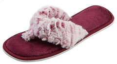 Girls Faux Fur Mule Slippers Childrens Purple