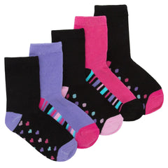 Girls Socks Striped and Spotted Design 5 Pairs Spots