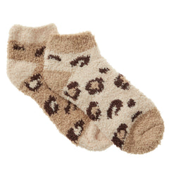 Womens Leopard Design Cosy Soft Fluffy Ankle Winter Socks