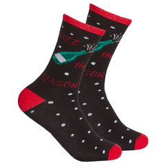 Womens 1 Pair Funny Rude Slogan Christmas Socks Black