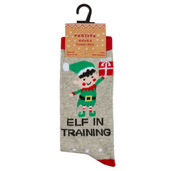 Womens Novelty Christmas Slogan Socks 1 Pair - Elf