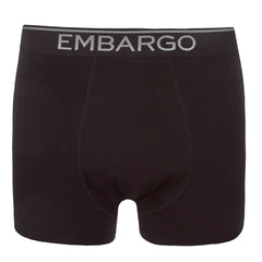 Mens 2 Pairs Plain Hipster Trunk Classic Boxer Black