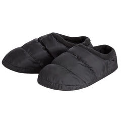 Mens Nylon Insole Polar Fleece Slippers Black