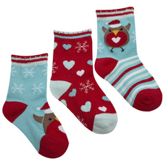 Baby Girls Christmas Novelty Designer Socks Blue