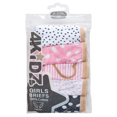 Girls Novelty Design Underwear Briefs Black - 5 Pack
