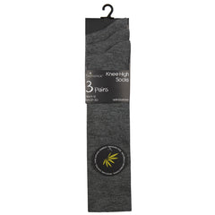Girls Bamboo Super Gentle Soft Knee High Socks 6 Pairs - Grey